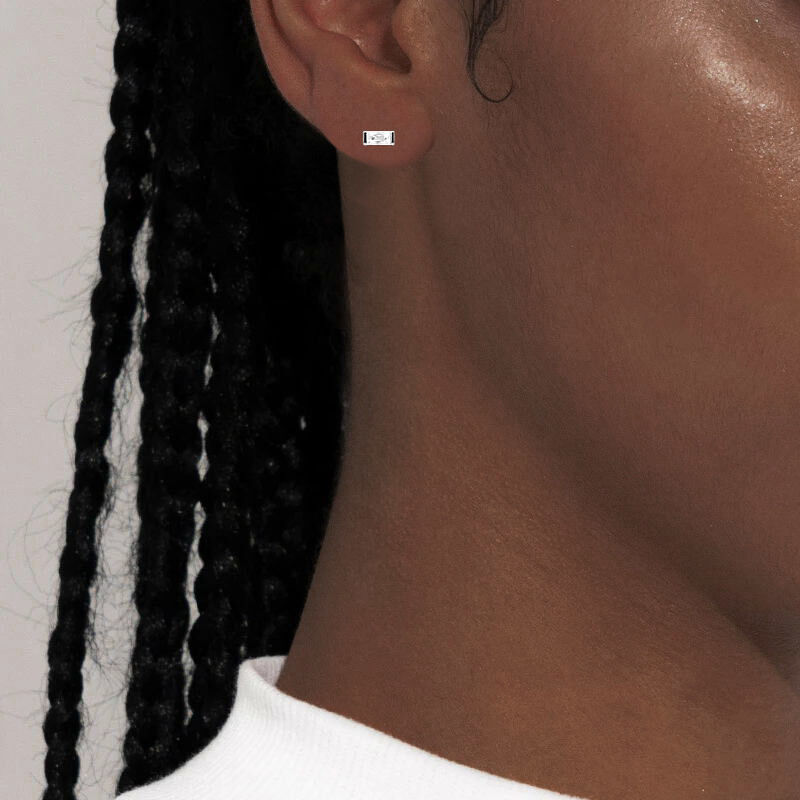 "The Beauty Of Love" Baguette Cut Stud Earrings