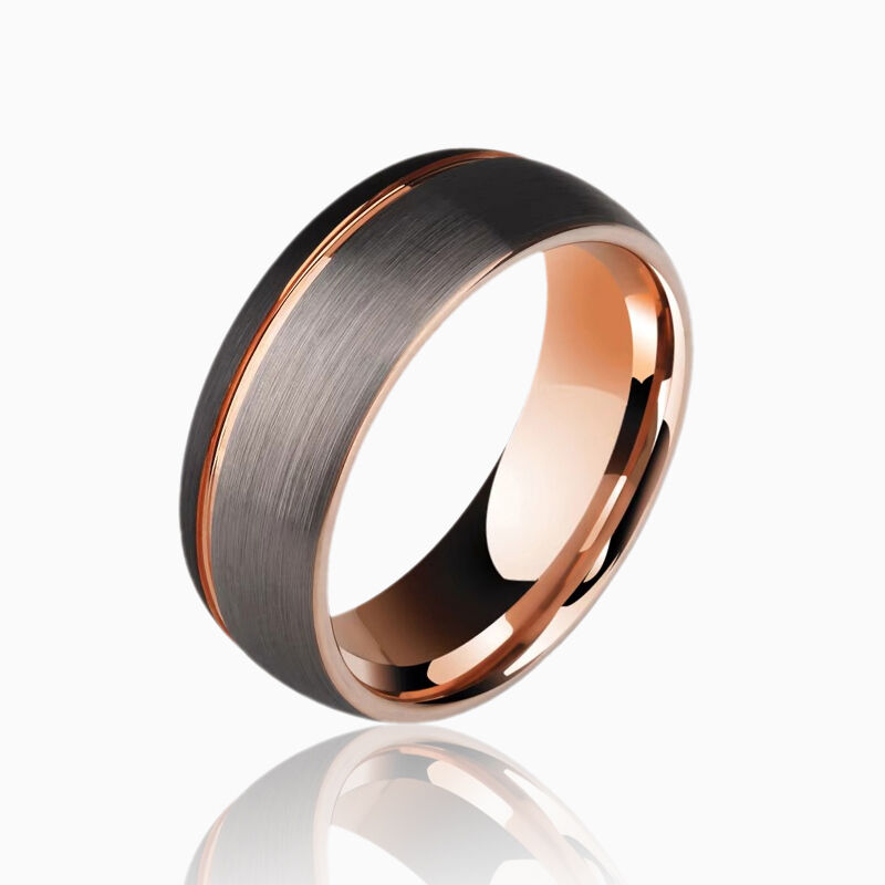"Brushed Reverie" 8mm Tungsten Carbide Men's Wedding Ring