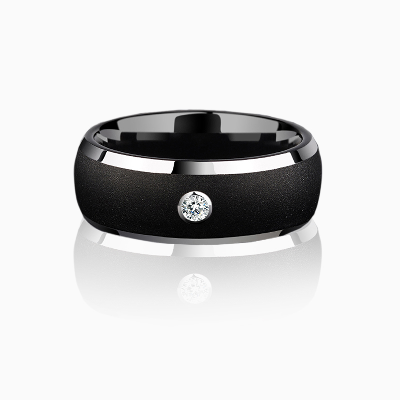 "Starlit Vow" 8mm Tungsten Carbide Men's Wedding Ring