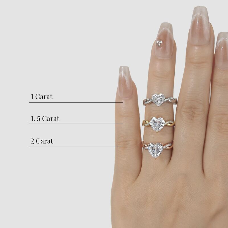 "My Eternal Commitment" 1.5ct Heart Cut Side Stone Engagement Ring