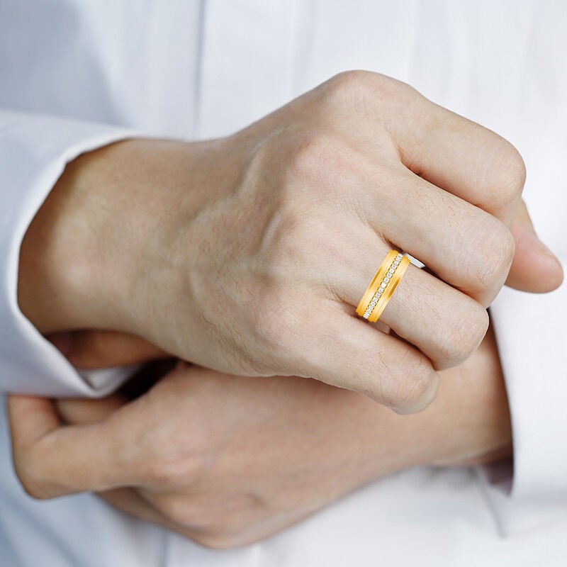 "Beyond The Time" Matte Brushed Men's Wedding Ring