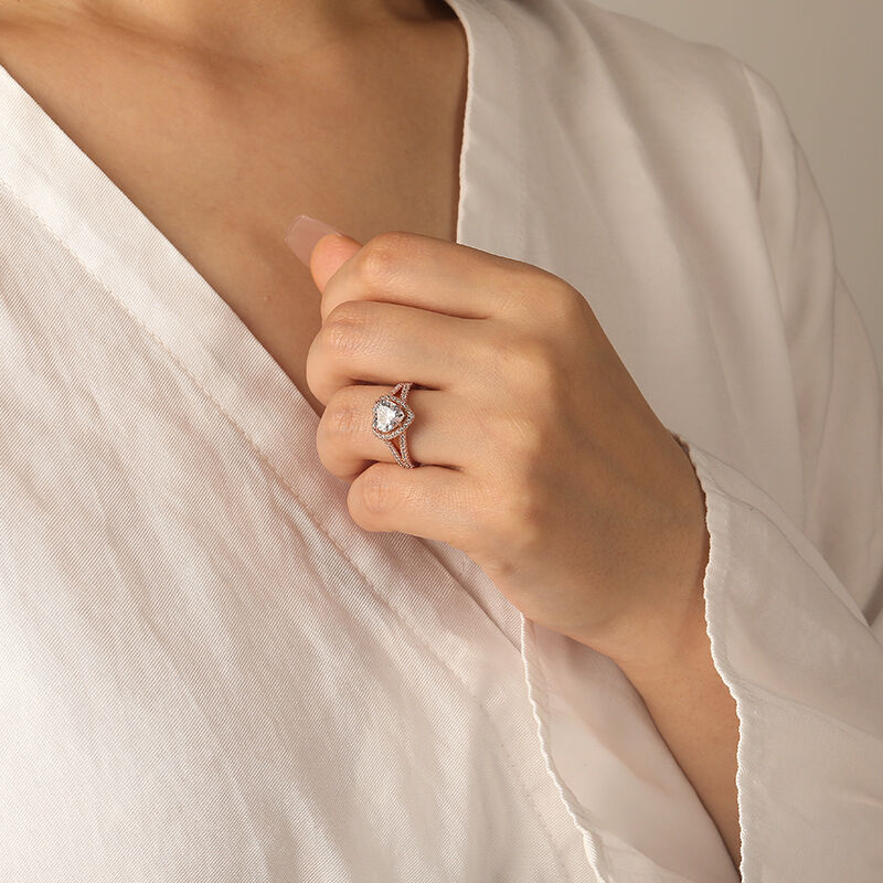 "Heart and Soul" 1.5ct Heart Cut Halo Engagement Ring