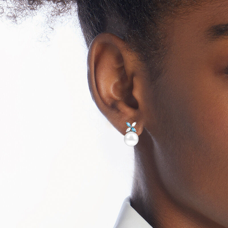 "Love's Bloom" 9.5-10mm Freshwater Pearl Stud Earrings
