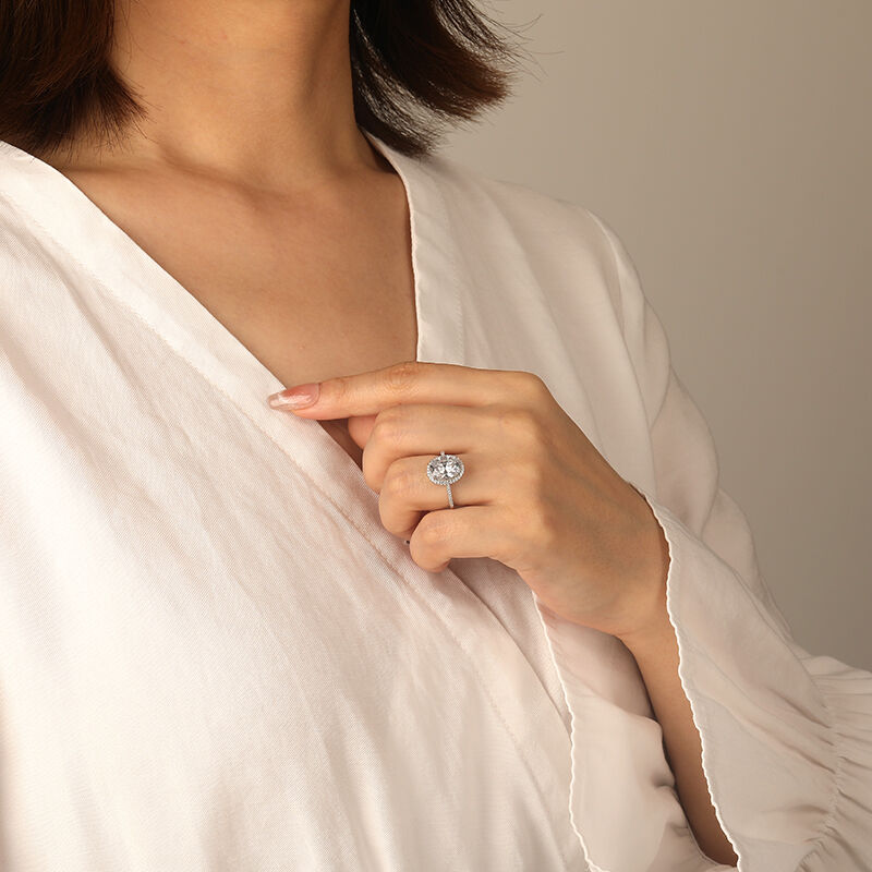 "All for You" 3ct Oval Cut Halo Engagement Ring