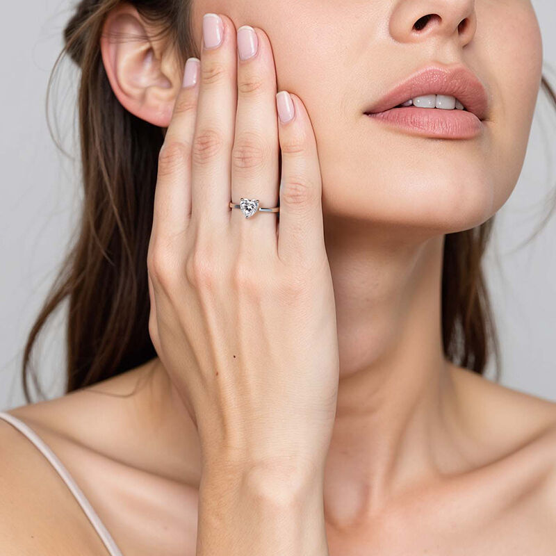 "Give You My All" 0.5ct Heart Cut Solitaire Engagement Ring