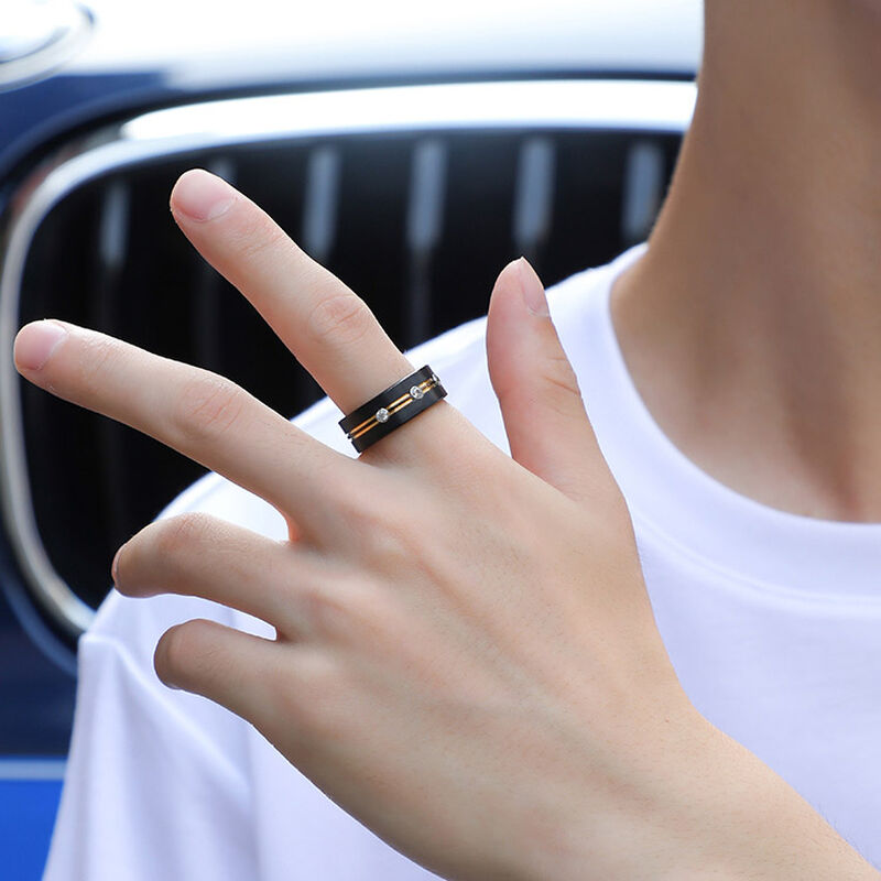 "Locked in Time" 8mm Tungsten Carbide Men's Wedding Ring