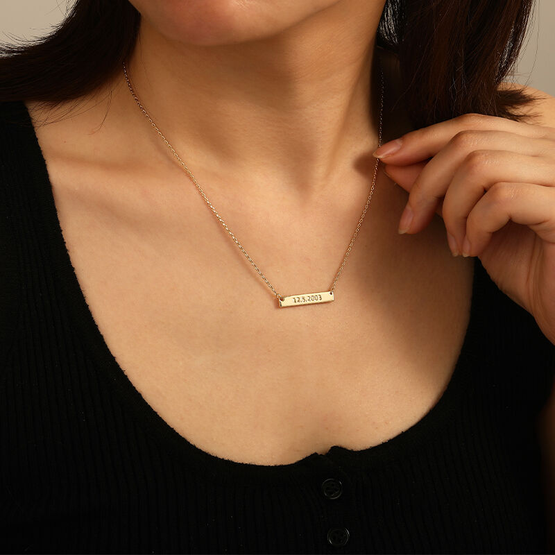 "Token of Our Years" Engravable Bar Necklace