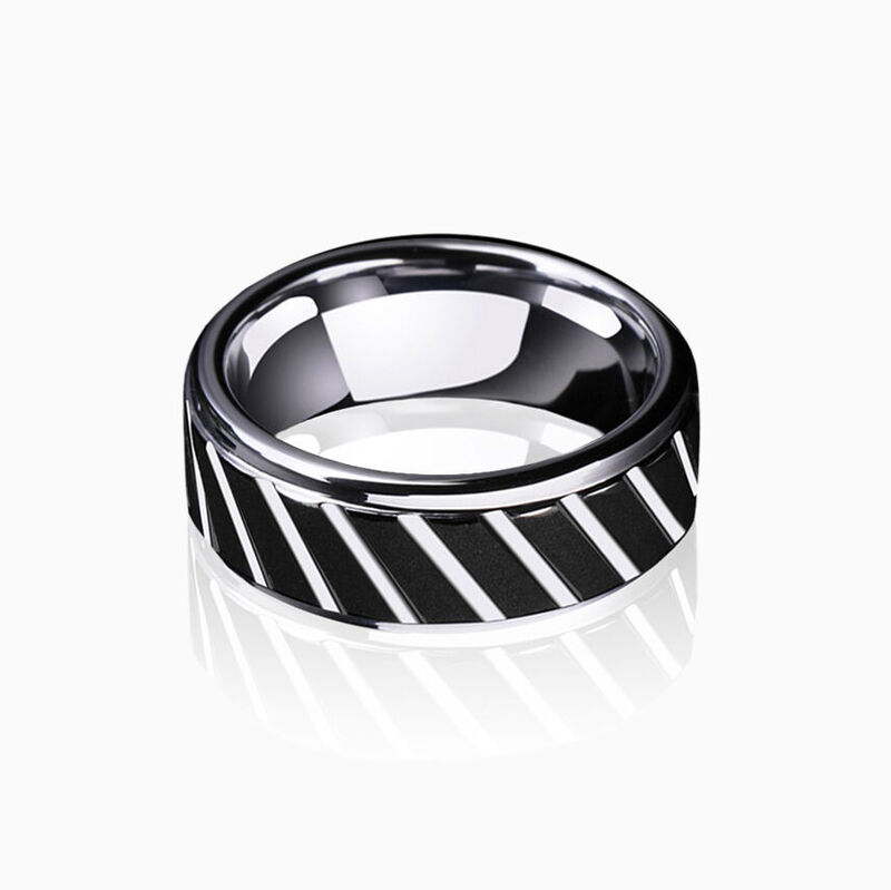 "Du und die Jahre" 8mm Herren-Ehering aus Wolframkarbid