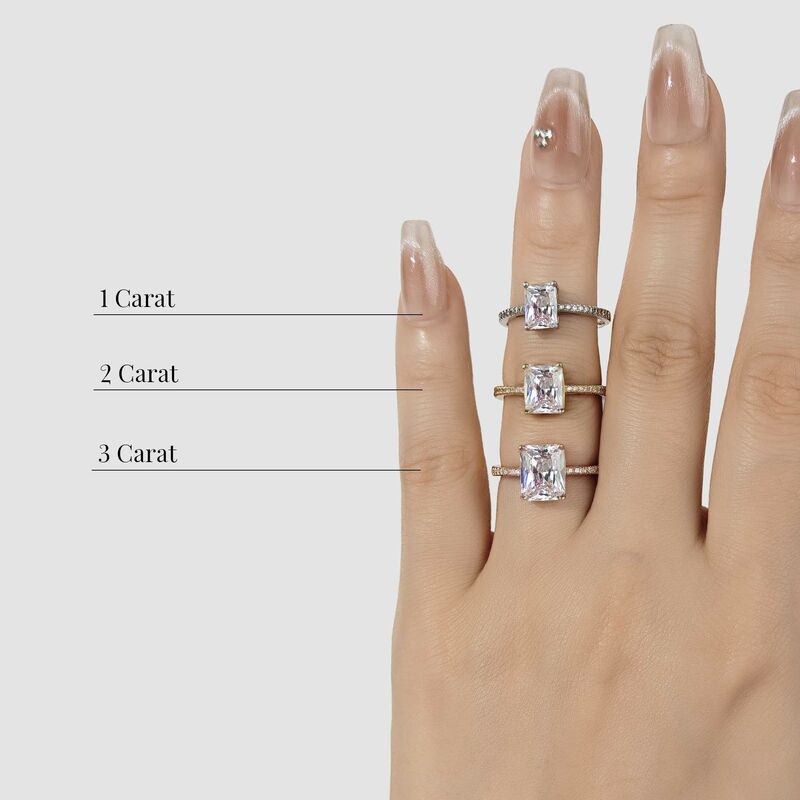 "Swear On Love" 2ct Radiant Cut Side Stone Engagement Ring