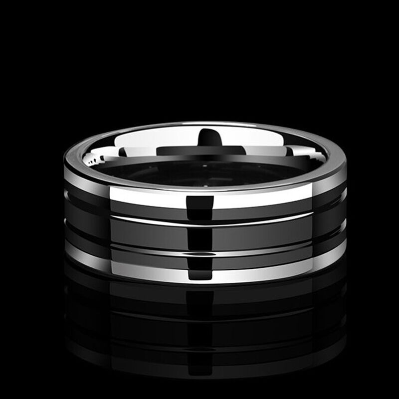 "Eternal Horizon" 8mm Tungsten Carbide Men's Wedding Ring