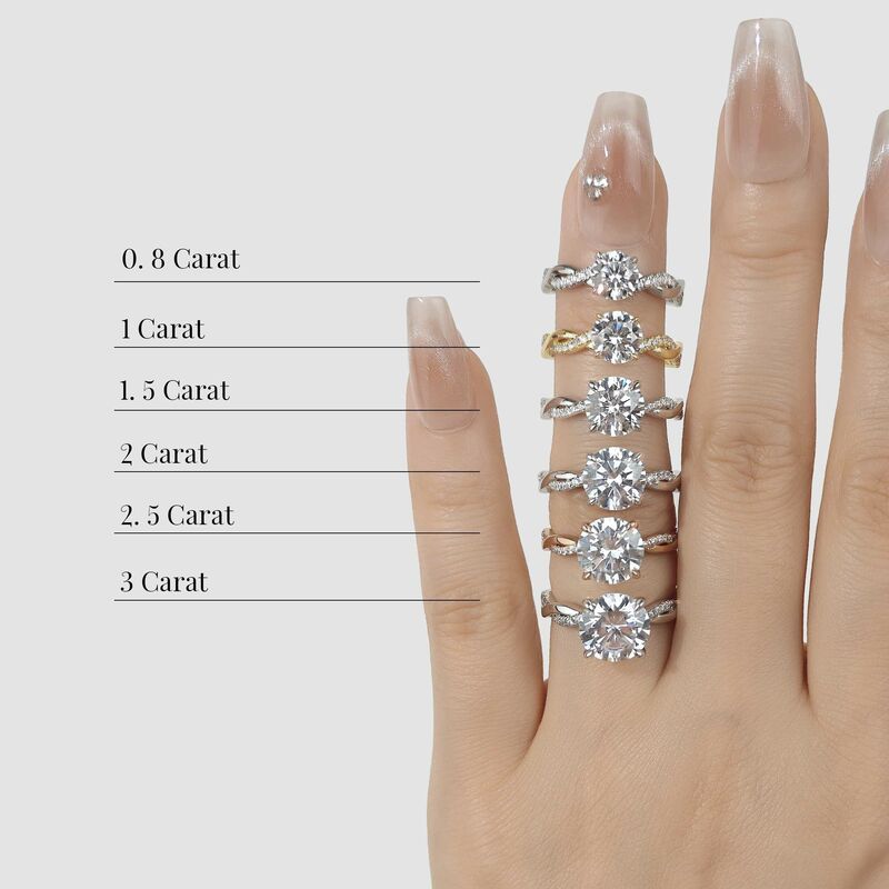 "Be Full Of Tenderness" 0.8ct Round Cut Side Stone Engagement Ring