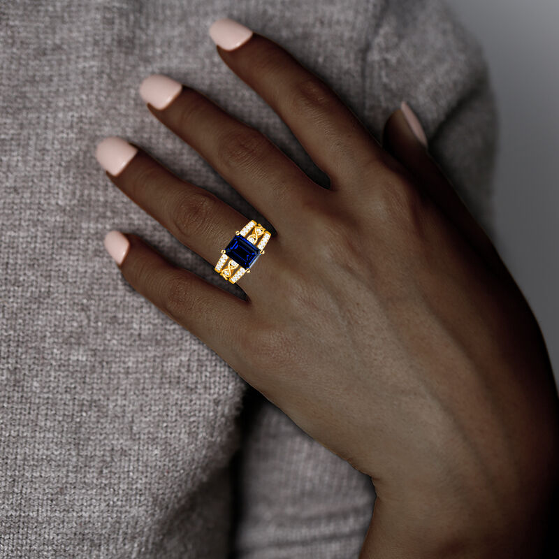"The First Note of Forever" Emerald Cut Bridal Set
