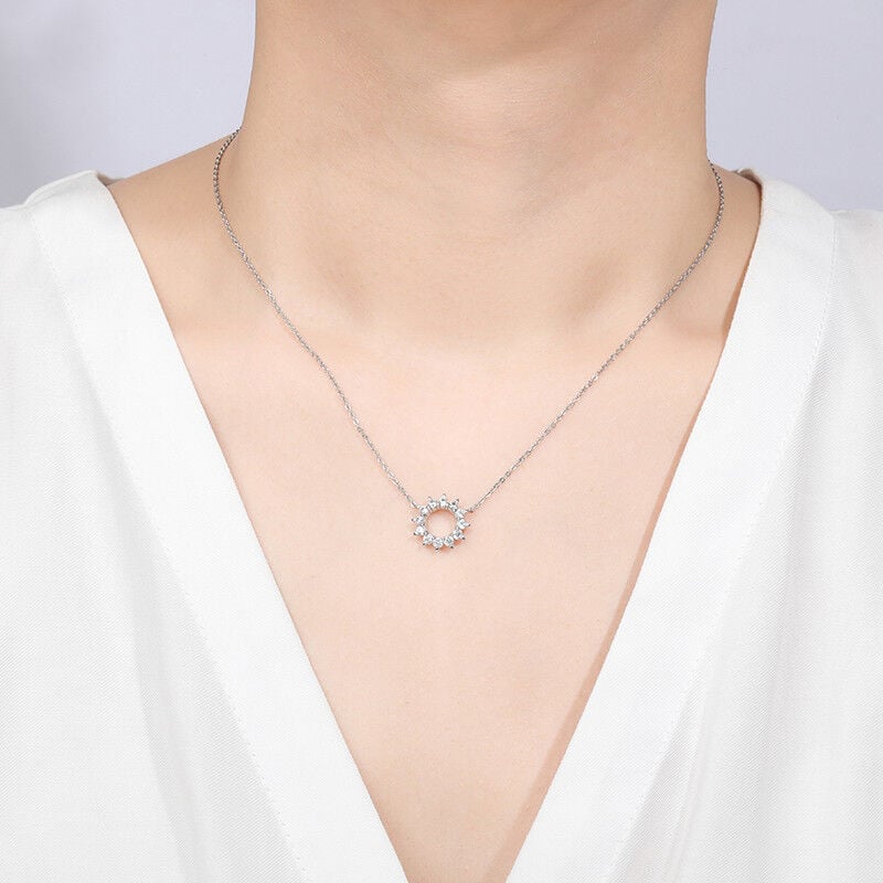 "Halo Of The Grace" Round Cut Necklace
