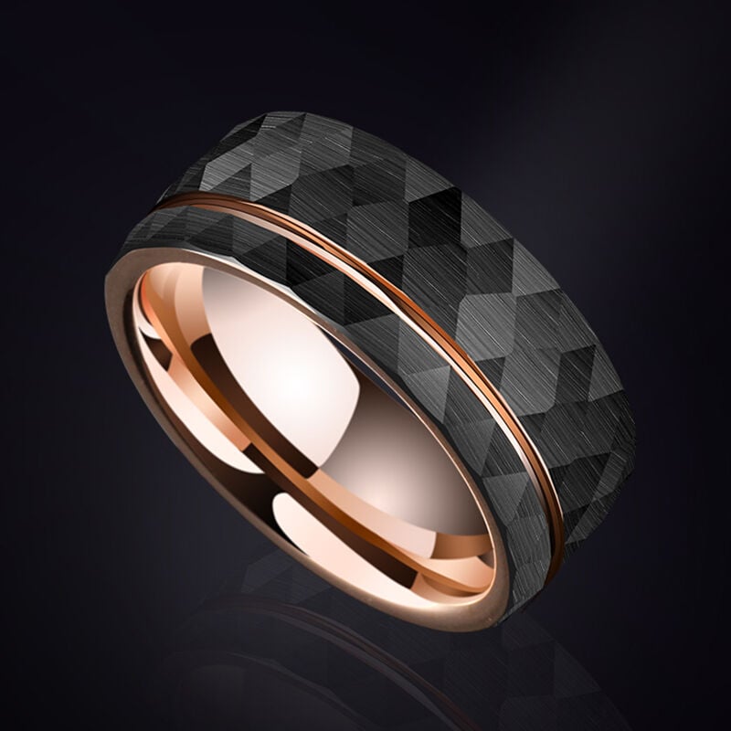 "Forged Devotion" 8mm Tungsten Carbide Men's Wedding Ring