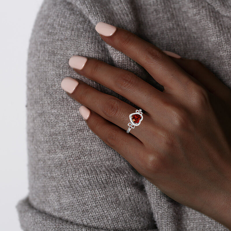 "Angel’s Tune" Heart Cut Halo Engagement Ring