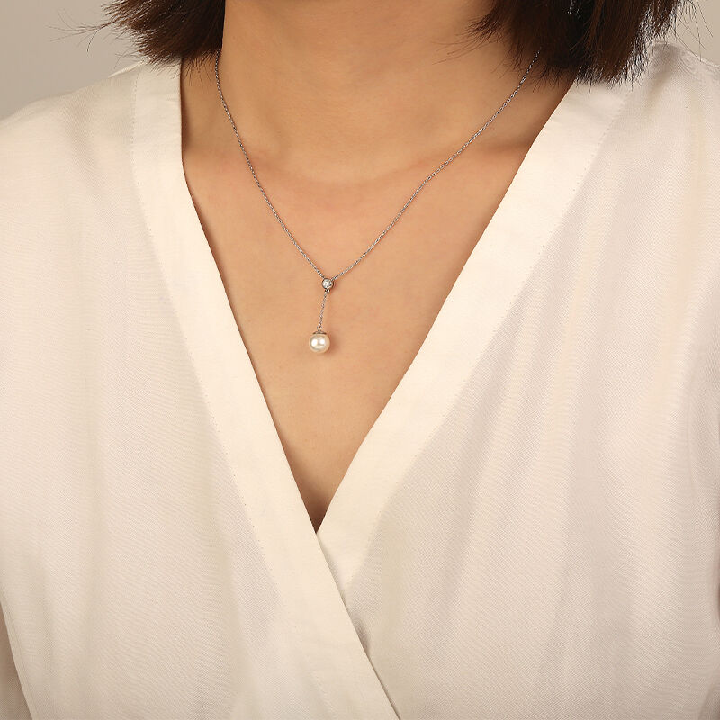"Moonshadow Allure" 7.5-8.0mm Freshwater Pearl Necklace