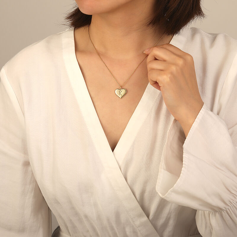 "The One Holds My Heart" Personalized Initial Necklace