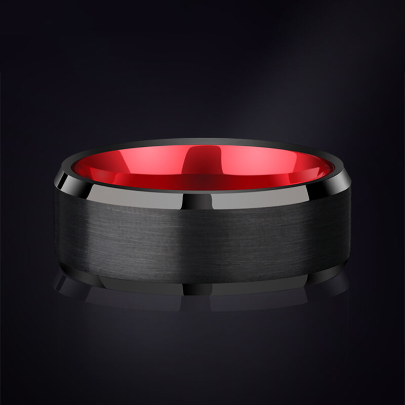 "Crimson Soul" 8mm Tungsten Carbide Men's Wedding Ring
