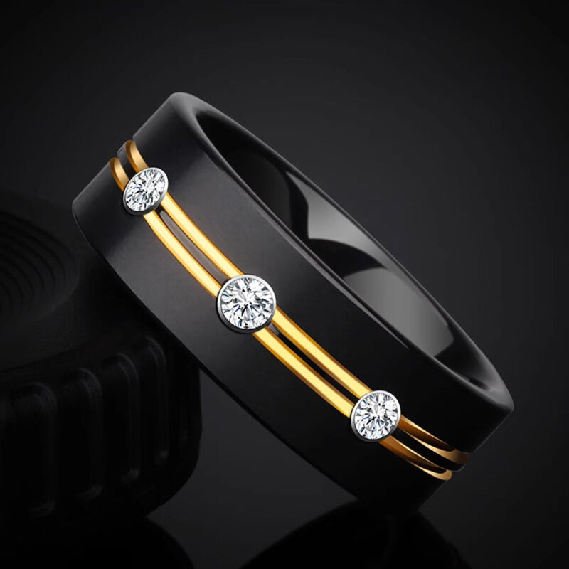 "Locked in Time" 8mm Tungsten Carbide Men's Wedding Ring