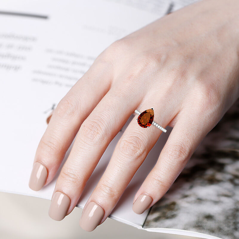 "Yours, Always" 4ct Pear Cut Side Stone Engagement Ring