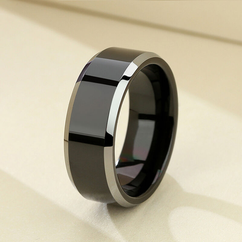 "Altern mit mir" 8mm Herren-Ehering aus Wolframkarbid