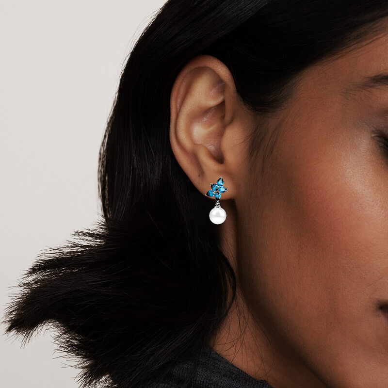 "Dreamer's Wish" 7.5-8.0mm Freshwater Pearl Drop Earrings
