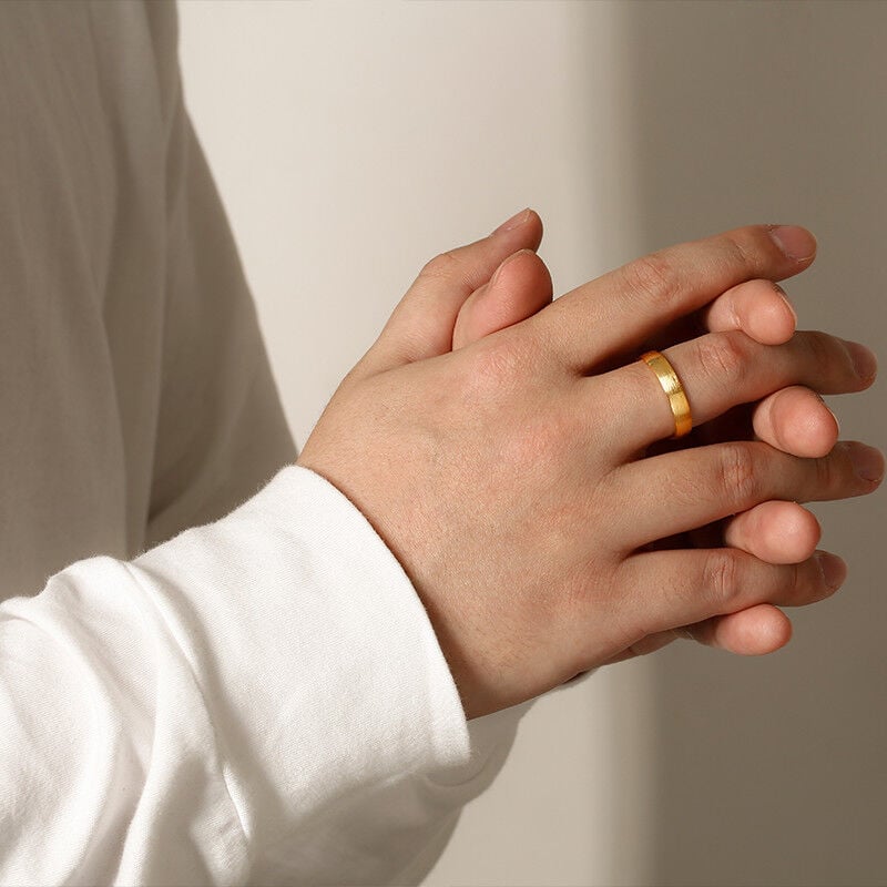 "Endless Waiting" Matte Brushed Men's Wedding Ring