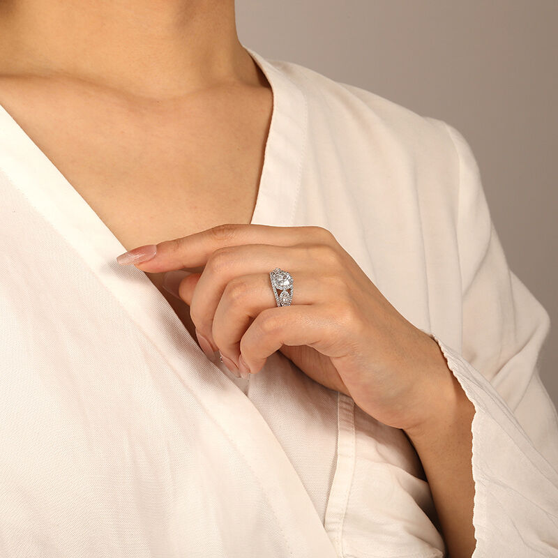 "A Salient Love" Cushion Cut Halo Engagement Ring