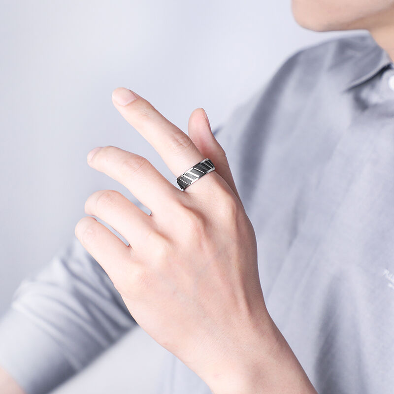 "Du und die Jahre" 8mm Herren-Ehering aus Wolframkarbid