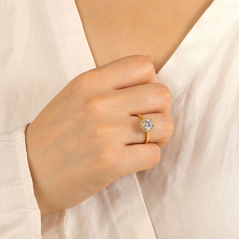 "Hold Me Closer" Round Cut Halo Engagement Ring