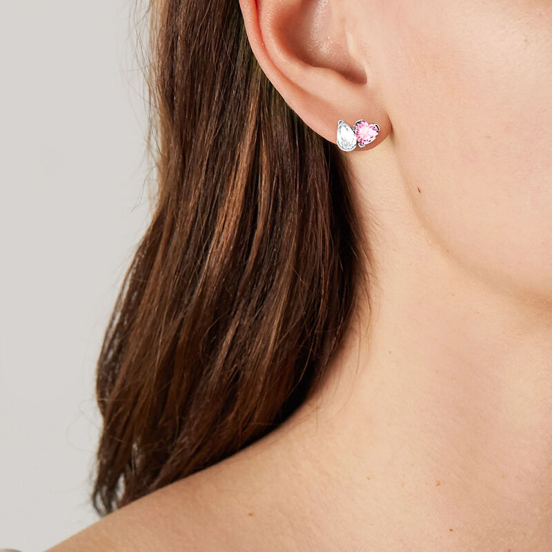 "Twin Twinkle" Pear Cut Toi Et Moi Stud Earrings