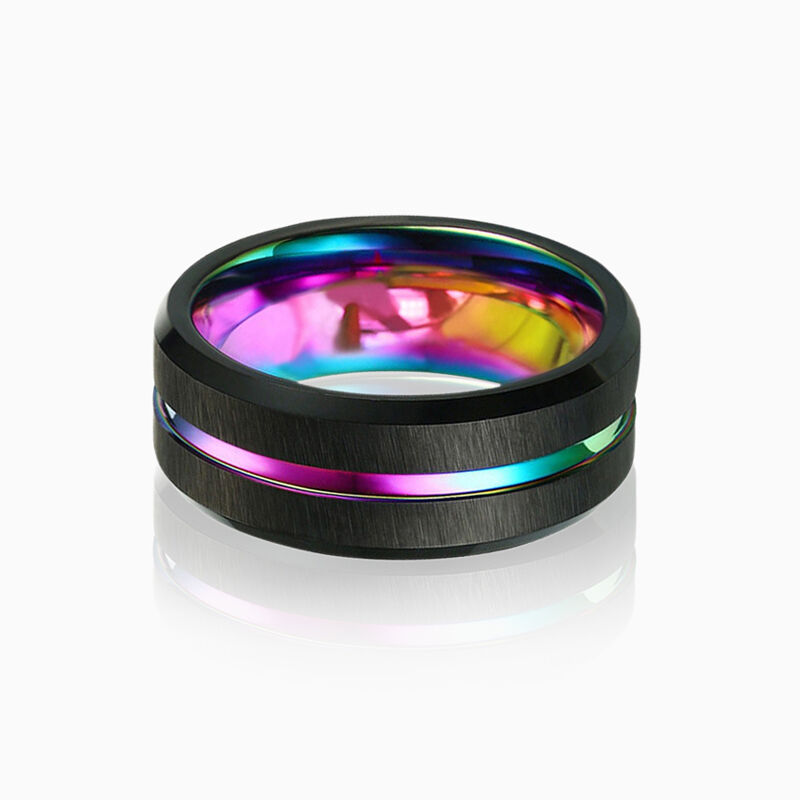 "Prism Edge" 8mm Tungsten Carbide Men's Wedding Ring