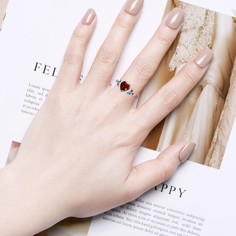 "Angel’s Tune" Heart Cut Halo Engagement Ring