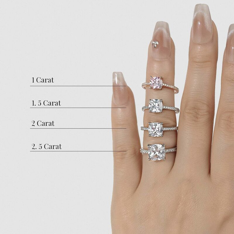 "I Want To Hold Your Hand" 1ct Cushion Cut Side Stone Engagement Ring