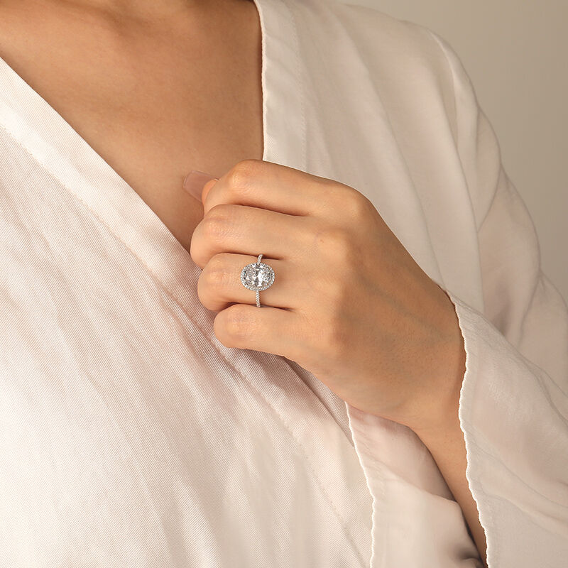 "All for You" 3ct Oval Cut Halo Engagement Ring