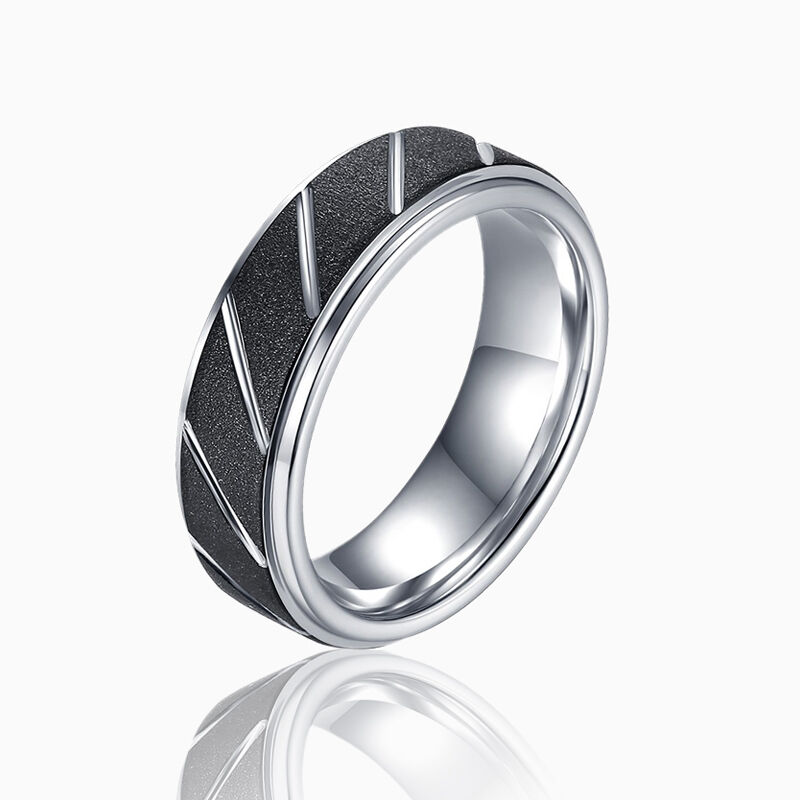 "Midnight Whisper" 8mm Tungsten Carbide Men's Wedding Ring