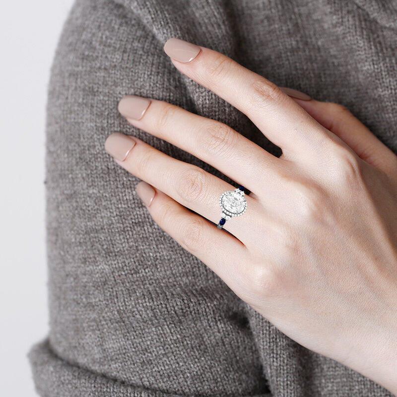 "No Words Needed" Oval Cut Halo Engagement Ring
