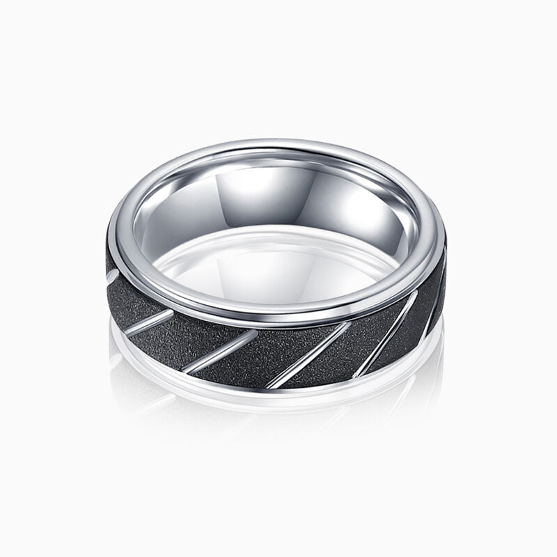 "Midnight Whisper" 8mm Tungsten Carbide Men's Wedding Ring