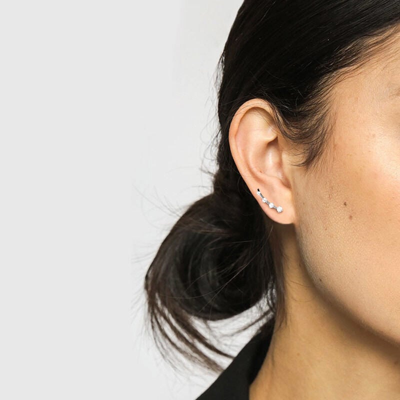 "Always Have" Round Cut Climber Earrings
