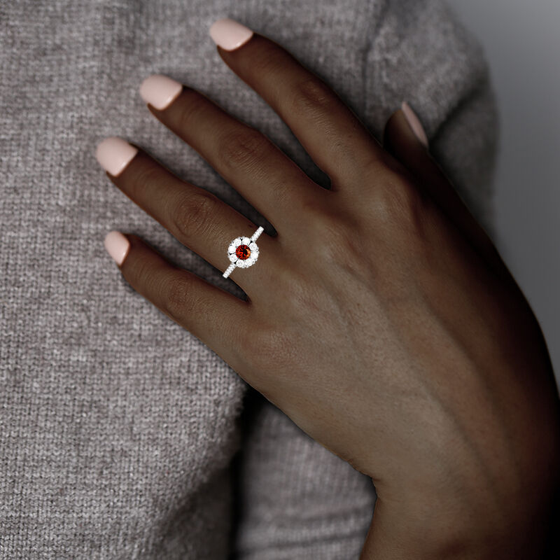 "Today & Every Tomorrow" Round Cut Halo Engagement Ring