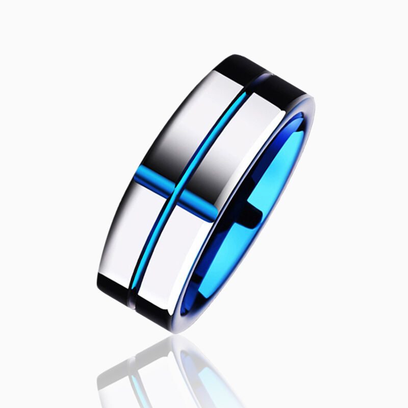 "Besiegeltes Schicksal" 8mm Herren-Ehering aus Wolframkarbid