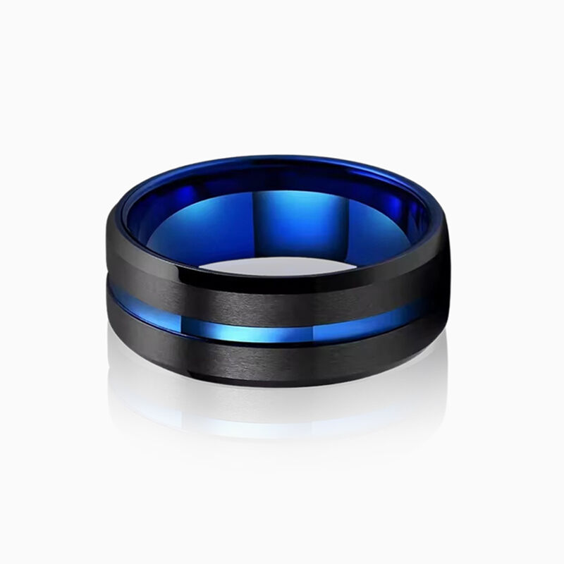 "Azurhorizont" 8mm Wolframkarbid Herren-Ehering