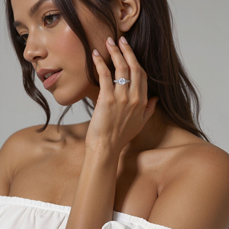 "Grow Old With Me" 2.5ct Cushion Cut Side Stone Engagement Ring