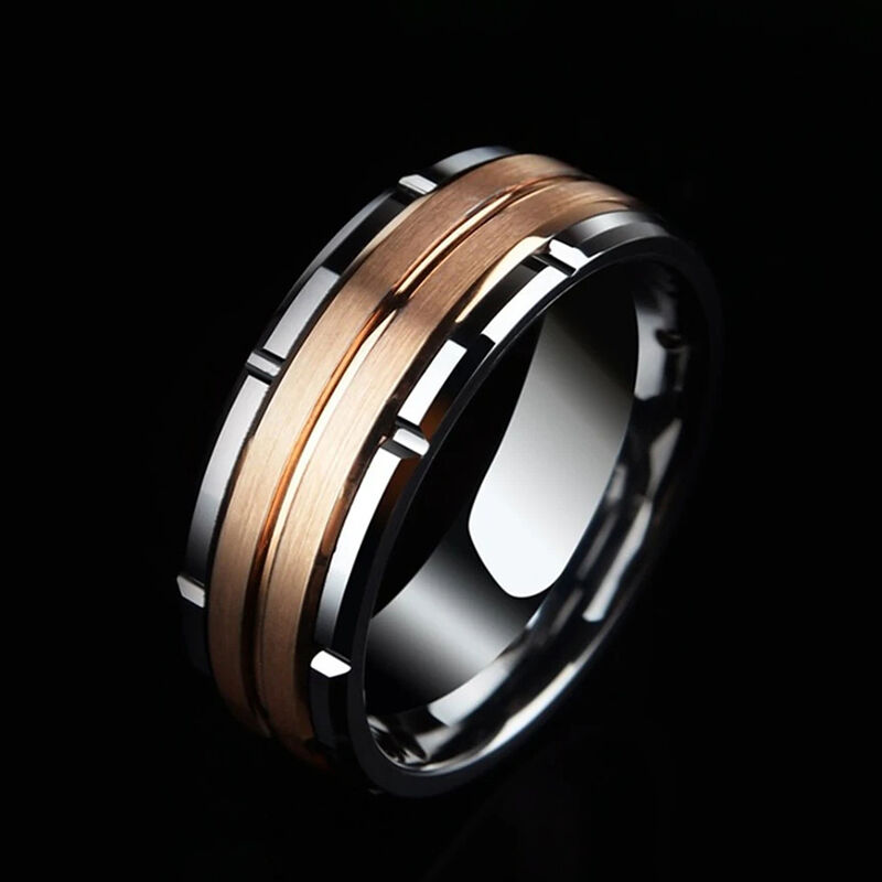 "Ember Bond" 8mm Tungsten Carbide Men's Wedding Ring