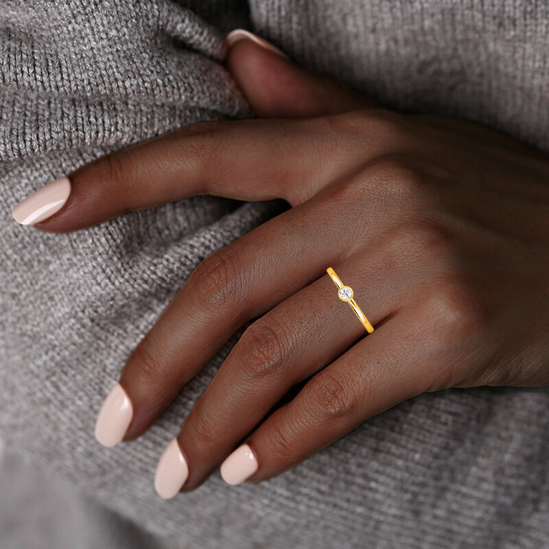 "My World"  Stackable Dainty Ring