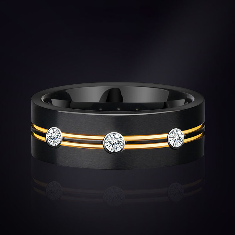 "Locked in Time" 8mm Tungsten Carbide Men's Wedding Ring