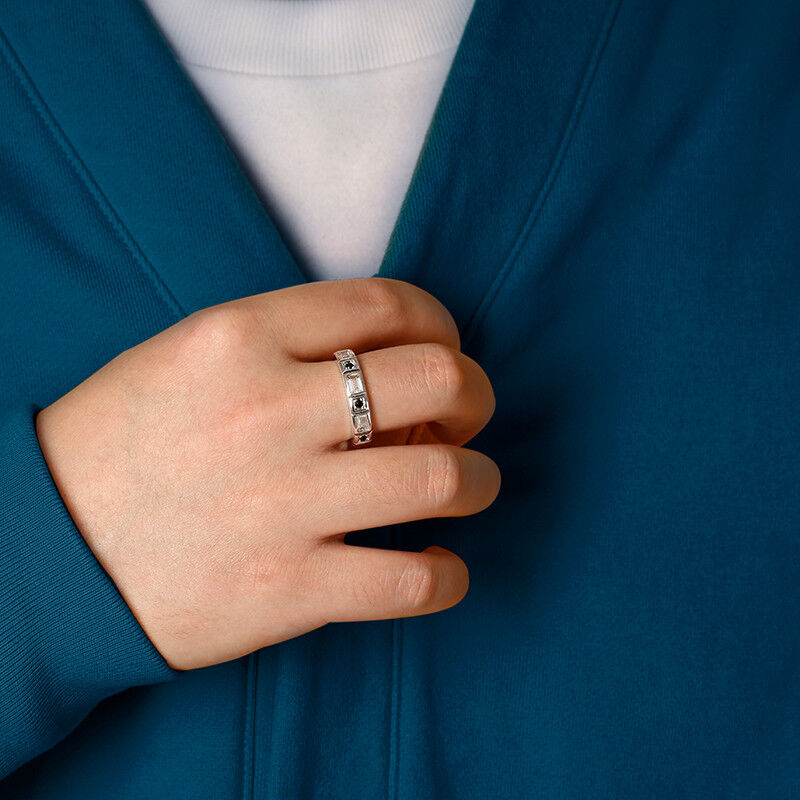 "My Last Belief" Channel Set Men's Wedding Ring