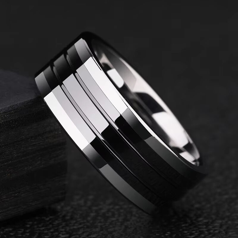 "Eternal Horizon" 8mm Tungsten Carbide Men's Wedding Ring