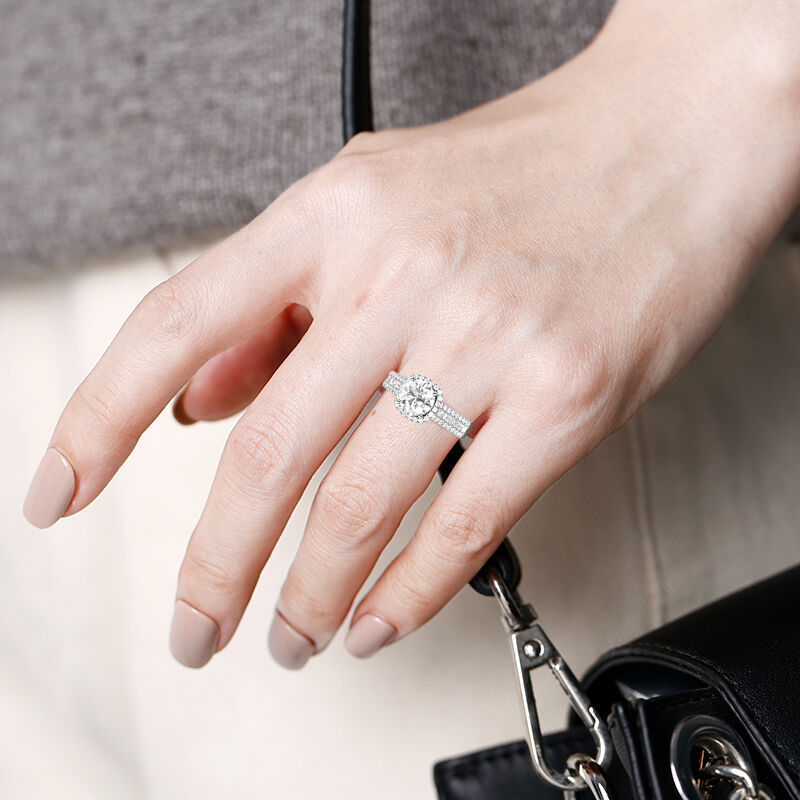 "Everlong" Round Cut Halo Engagement Ring