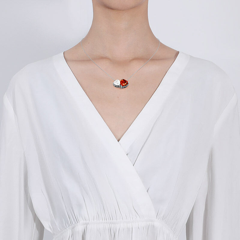 "Love's Echo" Heart Cut Toi Et Moi Necklace